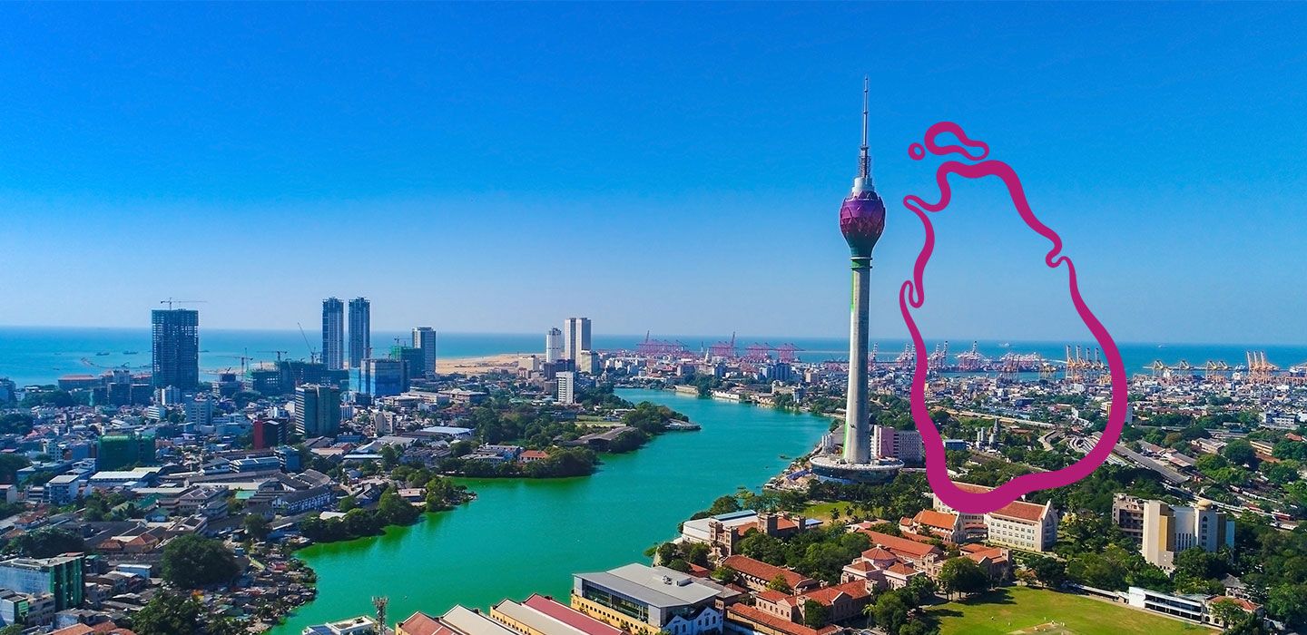 Colombo city with Shri Lanka map