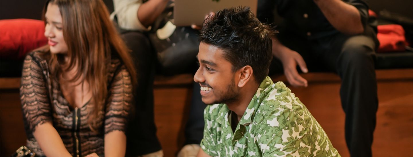 Students talking in the classroom