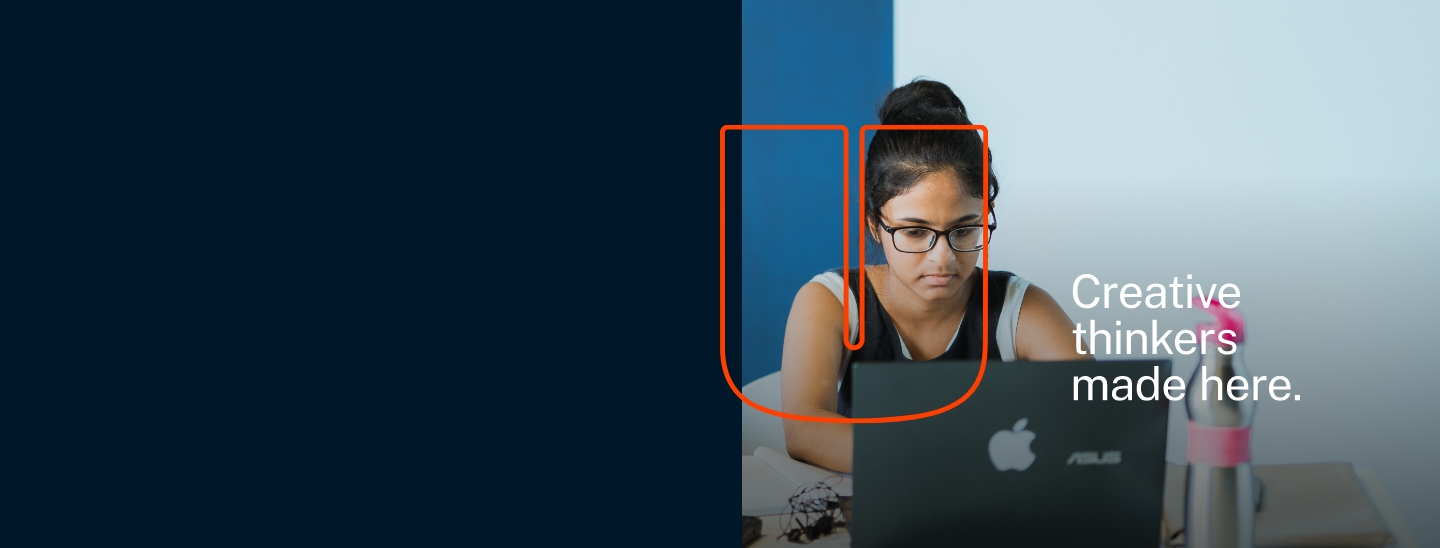 Student working on laptop