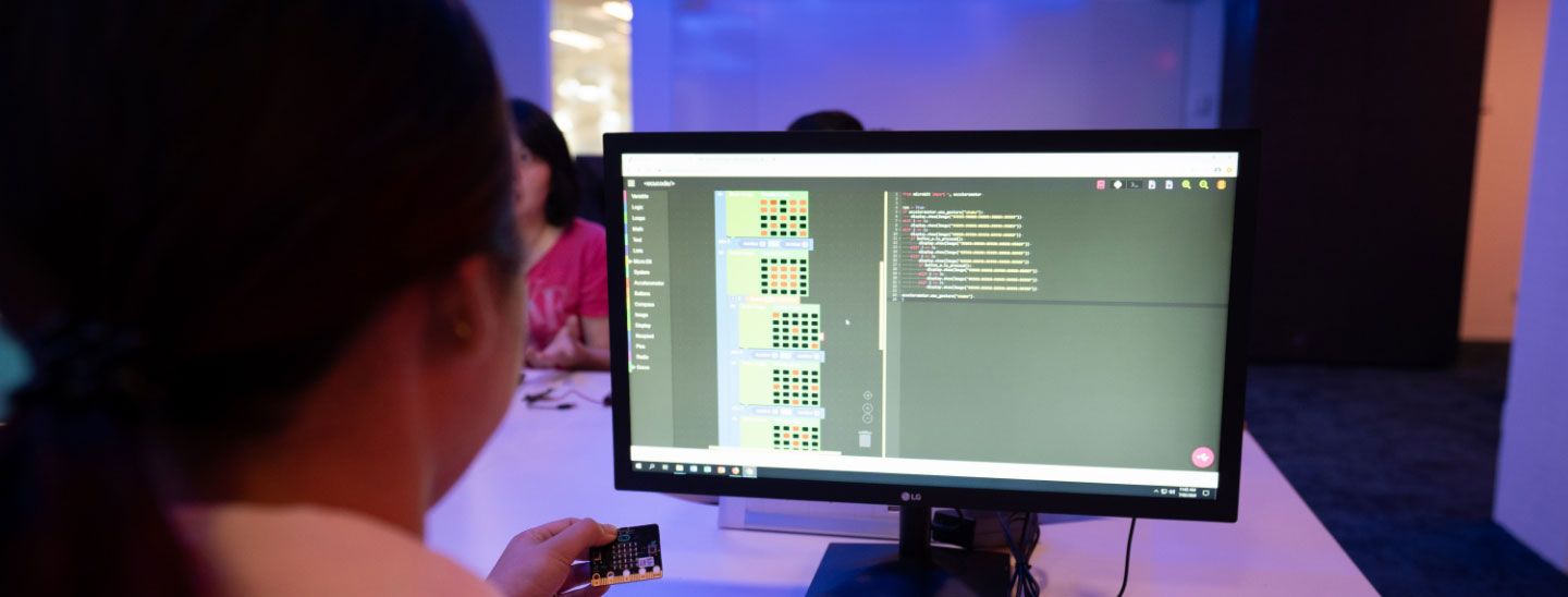 Student working on computer