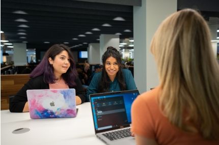 Students classroom talking working