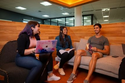 Students inside common area