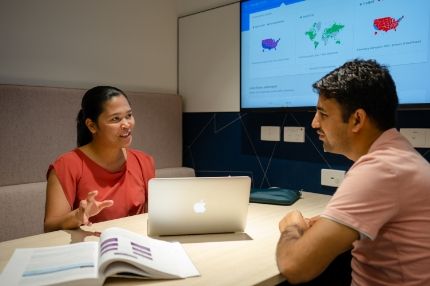 Students working in class