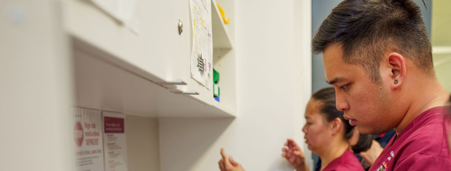 Students working in lab