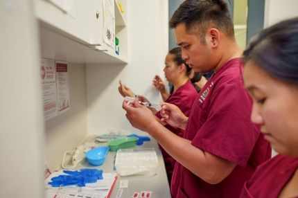 Students working in lab
